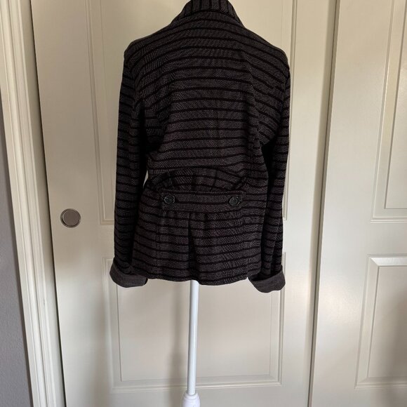 Caslon Dark and Black Cotton Blazer, Size Large - Picture 3 of 7